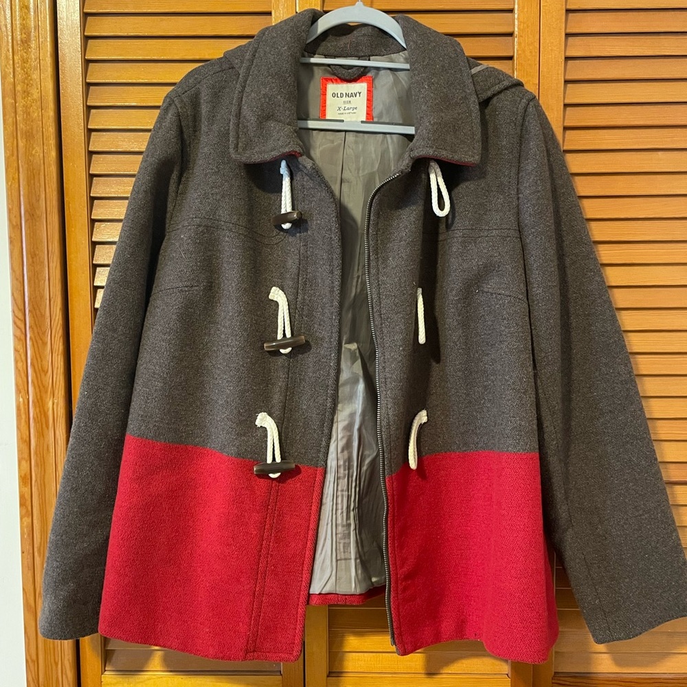 Old navy pea coat, color block, size xl, fits more like a large